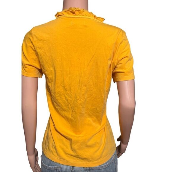 The territory ahead short sleeve ruffle yellow tank top M - Picture 3 of 7